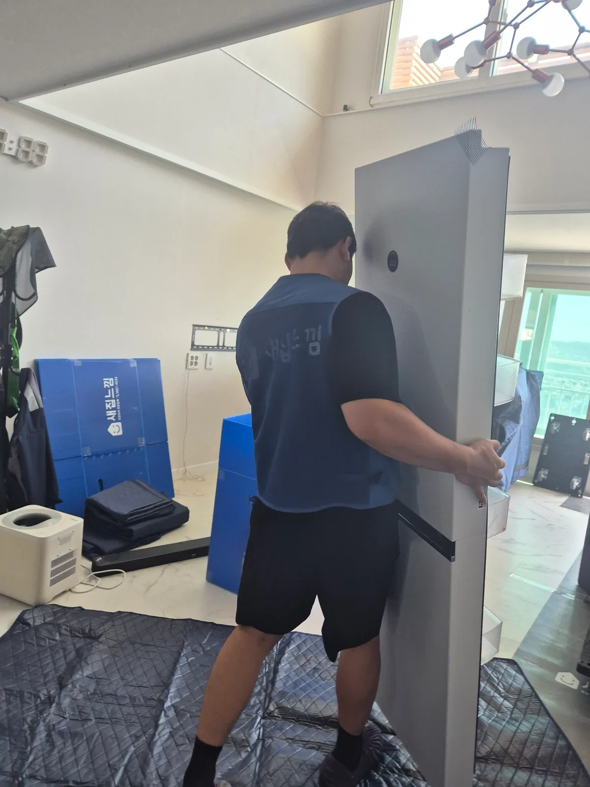천안 포장이사 사다리차 고층 운반 작업